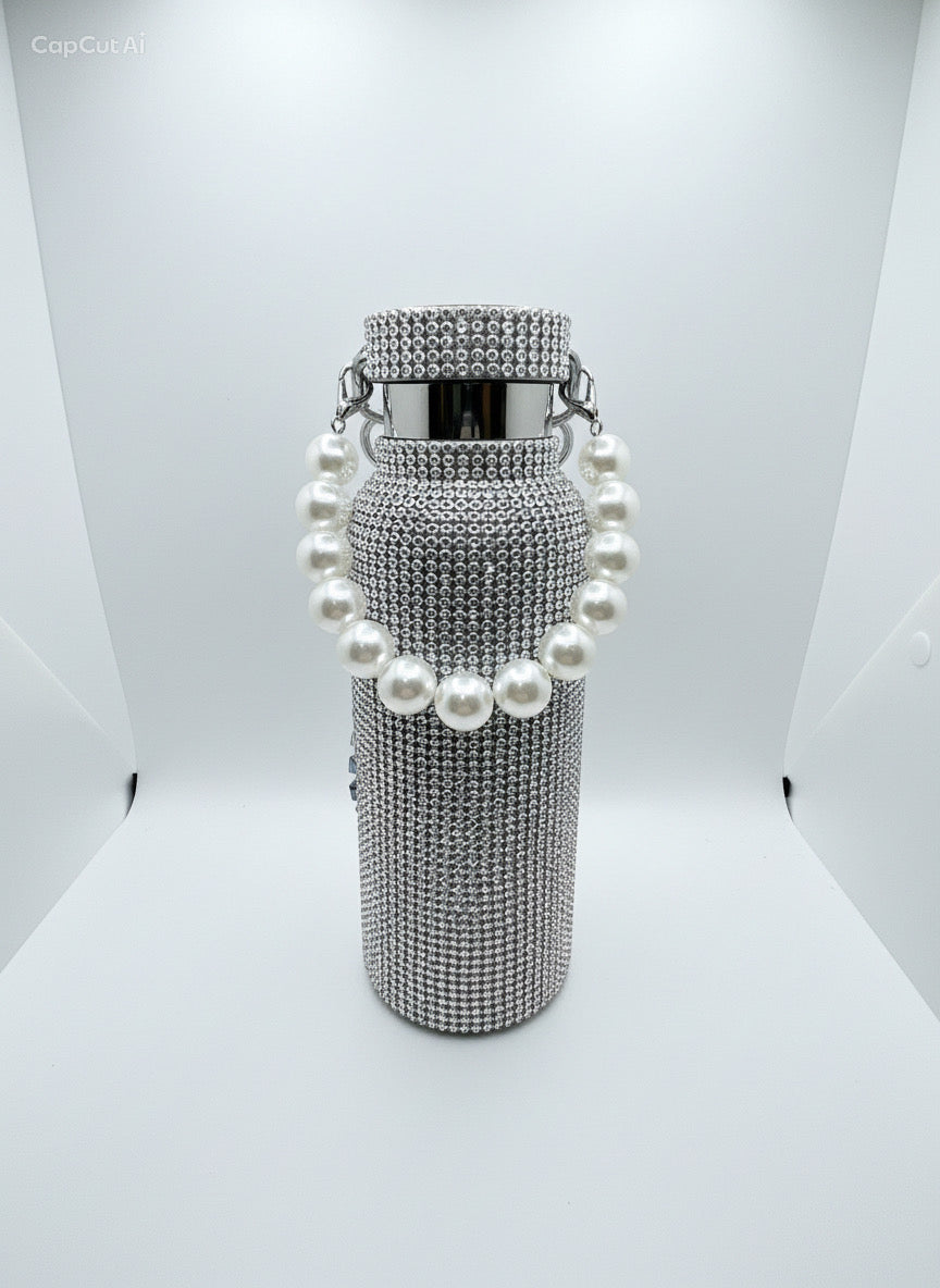 Luxusní Láhev s perličkami a krystaly – Silver Queen 750 ml